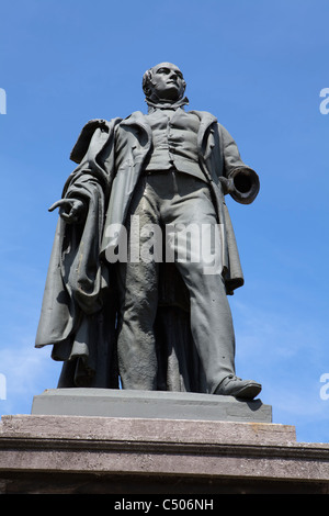 Statue of mine owner and founder Henri de Gorge, Le Grand Hornu, Hornu, Belgium, Europe; Stock Photo