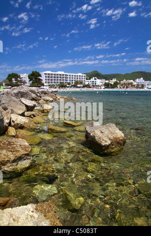 View of the bay of Santa Eulalia, Ibiza, Spain Stock Photo