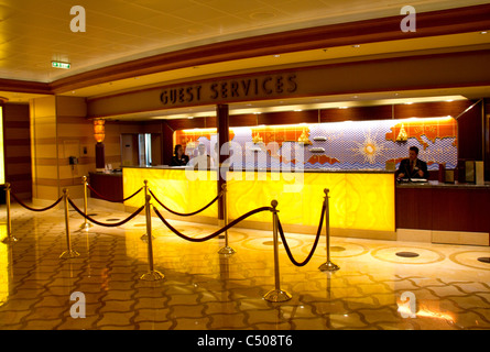 Guest Services desk, Disney Dream, Disney Cruise Line, Bahamas Stock Photo