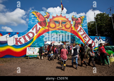 Kids Field entrance Glastonbury Festival 2011, Somerset, England. Stock Photo