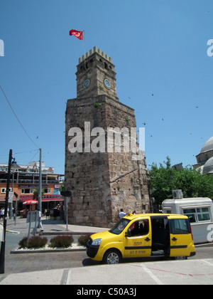 TURKEY - Antalya. Clock tower (saat kalesi) near entrance to the old town Stock Photo