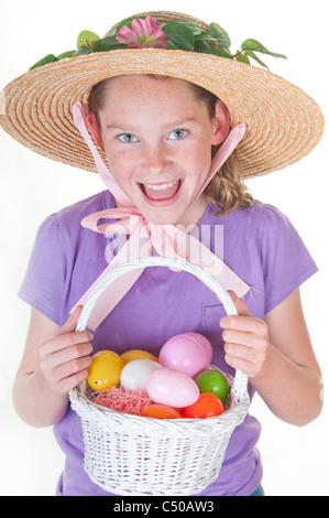 girl having fun on Easter Stock Photo