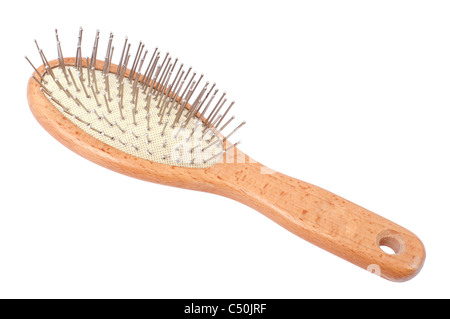 wooden comb isolated on white background Stock Photo