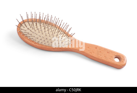 Hairbrush or Wooden Hairbrush on a background Stock Photo - Alamy