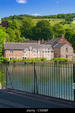 Cromford Mill Pond (Greyhound Pond), Cromford Village, Derbyshire, England UK Stock Photo
