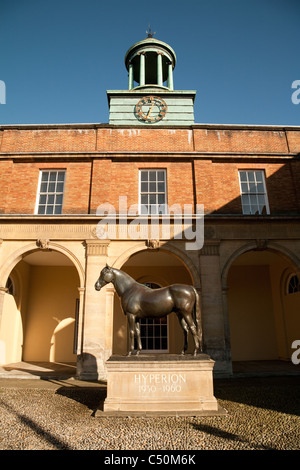 The statue of the famous racehorse 'Hyperion' outside the Jockey Club, Newmarket Suffolk UK Stock Photo