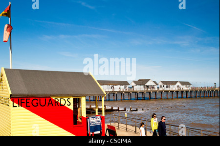 Am Strand von Southwold, Suffolk; beach scene in Southwold Stock Photo
