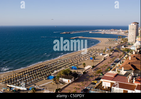 HOLIDAY BEACH IN FUENGIROLA ON THE COSTA DEL SOL ANDALUCIA SPAIN Stock Photo