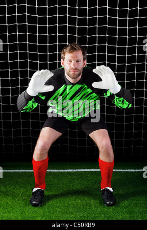 Photo of a goalkeeper facing a penalty kick Stock Photo