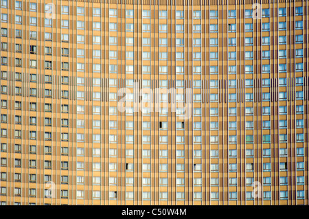 symmetrical facade windows in Moscow Stock Photo