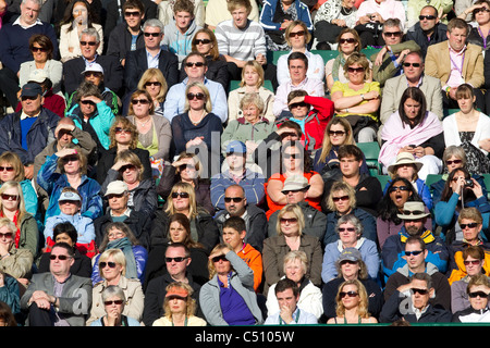 Rows of Spectators at The Wimbledon Tennis Championships 2011, All England Club, Wimbledon, London, UK.Photo:Jeff Gilbert Stock Photo