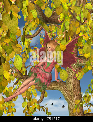 Spring Tree Blossom Fairy Stock Photo