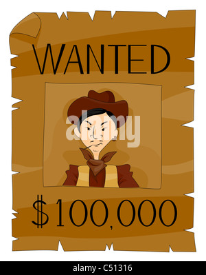 Wanted Poster with clipping path Stock Photo