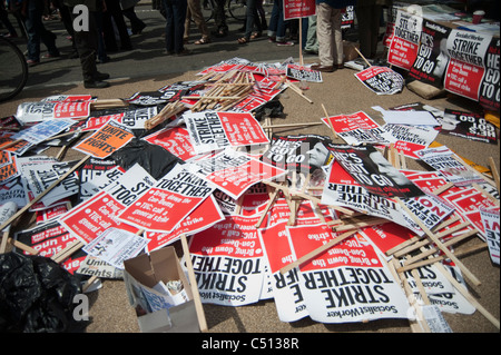 One day strike by teachers and civil servants to protest at changes in pensions.June 30th 2011. Stock Photo