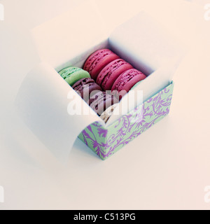 Box of macarons Stock Photo