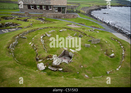 Bronze and Iron age settlement remains at Jarlshof Shetland Isles.  SCO 7403 Stock Photo