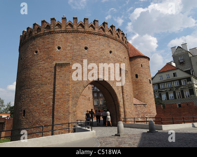 The Warsaw Barbican is an historic semicircular fortified outpost in Warsaw, Poland. Stock Photo