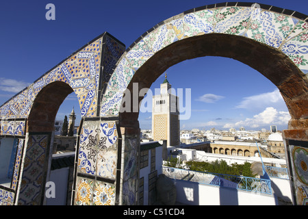 Africa, North Africa, Tunisia, Tunis, Medina, Great Mosque, Djemaa el Zitouna Minaret Stock Photo