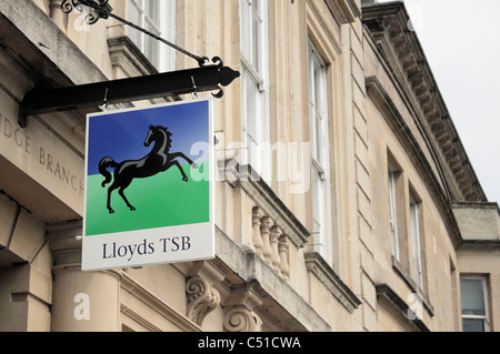 Lloyds TSB sign outside Trowbridge, UK branch Stock Photo