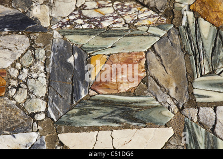 Africa, Tunisia, Utica Archaeological Site, The House of the Waterfall, Marble Tiling Stock Photo