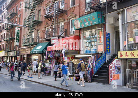 Tourists on Mott Street, Chinatown, New York City. Stock Photo