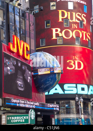 Nasdaq stock market sign in Times Square Stock Photo