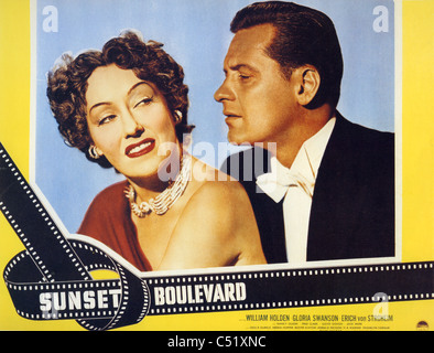 SUNSET BOULEVARD 1950 Paramount film with William Holden and Gloria Swanson Stock Photo