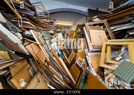 The over-stocked Ryde Framing picture framing shop in Ryde Isle of Wight. JMH5147 Stock Photo