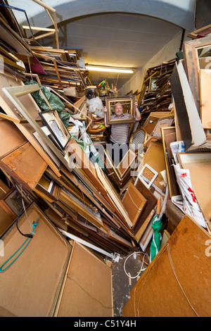 The over-stocked Ryde Framing picture framing shop in Ryde Isle of Wight. JMH5152 Stock Photo