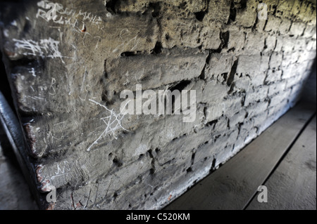 Auschwitz II Birkenau former concentration camp and now a State Museum - Star of David on the wall inside a prisoner hut Stock Photo