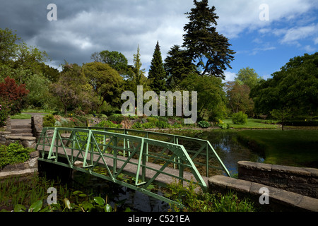 Bridge over the Ribbon Lake in the National Botanic Gardens founded in 1795 by the Dublin Society  , Glasvevin, Dublin City, Ireland Stock Photo