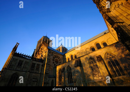 Night shot of the famous St. Paulus Cathedral in Muenster, Germany. Stock Photo
