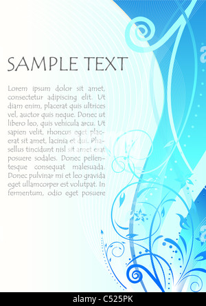 illustration of vector floral background with sample text Stock Photo