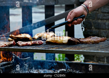 Barbecue, Canton Ticino, Switzerland Stock Photo