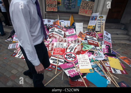 pension cuts demonstration london 2011 Stock Photo