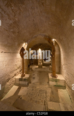 Italy - the unique MUSMA art gallery housed in caves of the UNESCO site, the Sasso Caveoso of Matera. Stock Photo