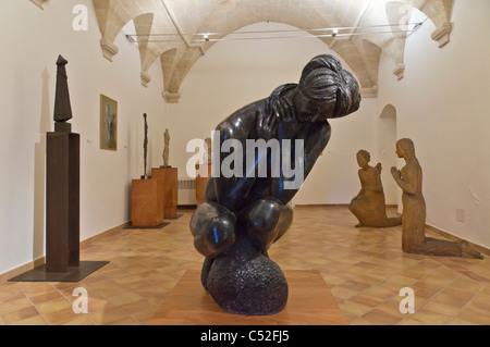 Italy - the unique MUSMA art gallery housed in caves of the UNESCO site, the Sasso Caveoso of Matera. Stock Photo