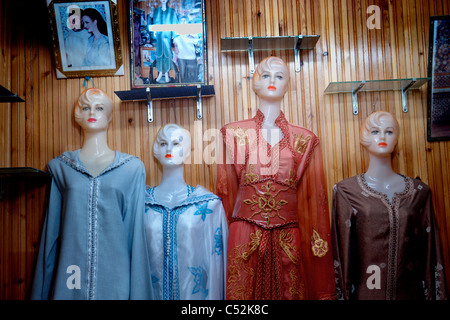 Mannequins in Fez dress shop Stock Photo