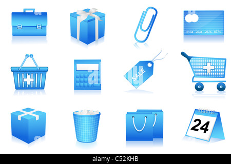 illustration of set of shopping icon on isolated background Stock Photo