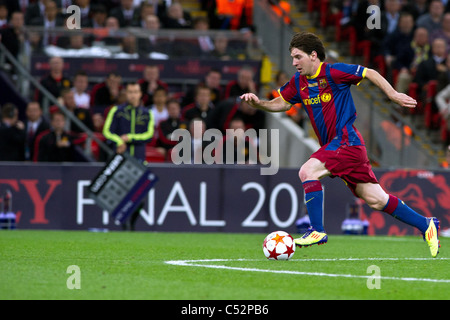 Lionel Messi of Barcelona in action during the 2011 UEFA Champions League final match Stock Photo