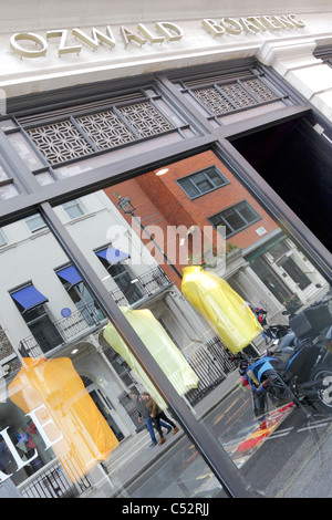 OZWALD BOETANG, bespoke tailors situated in Savile Row the mecca for tailoring in London, viewed at an extreme angled aspect. Stock Photo
