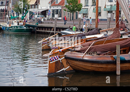 Old Dutch Fishing Boats in Elburg Harbour Stock Photo
