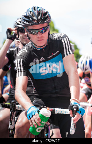 Christopher Froome before the start of the mens British National Road Cycling Championships 2011 Stock Photo