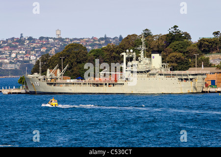 Navy transport ship in port Stock Photo