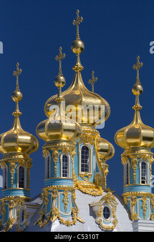 Catherine Palace St Petersburg Russia chapel domes 3 Stock Photo