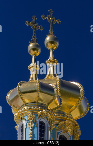 Catherine Palace St Petersburg Russia chapel domes Stock Photo