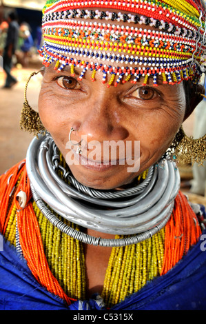 Bonda tribal people in the Indian state of Orissa Stock Photo