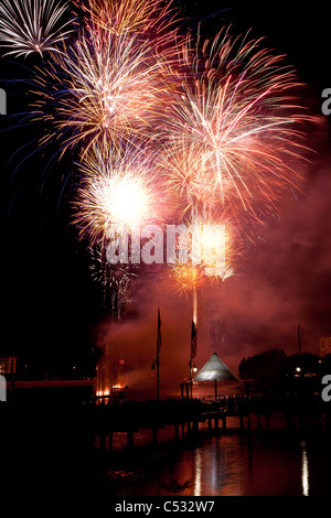 Fourth of July Fireworks, Orlando, Florida, Cranes Roost Stock Photo
