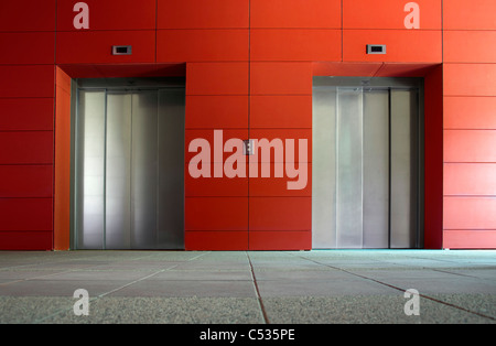 Two elevator doors in a luxurious building Stock Photo