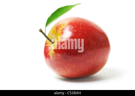 Fresh red apple lying on white background Stock Photo